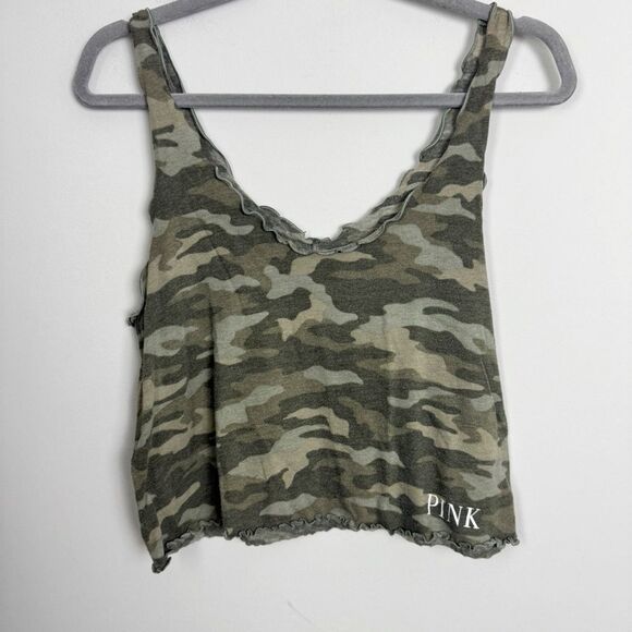 PINK VICTORIA’S SECRET | Camouflage Crop Top Pajama Sleep Women’s Size Large - Picture 1 of 7